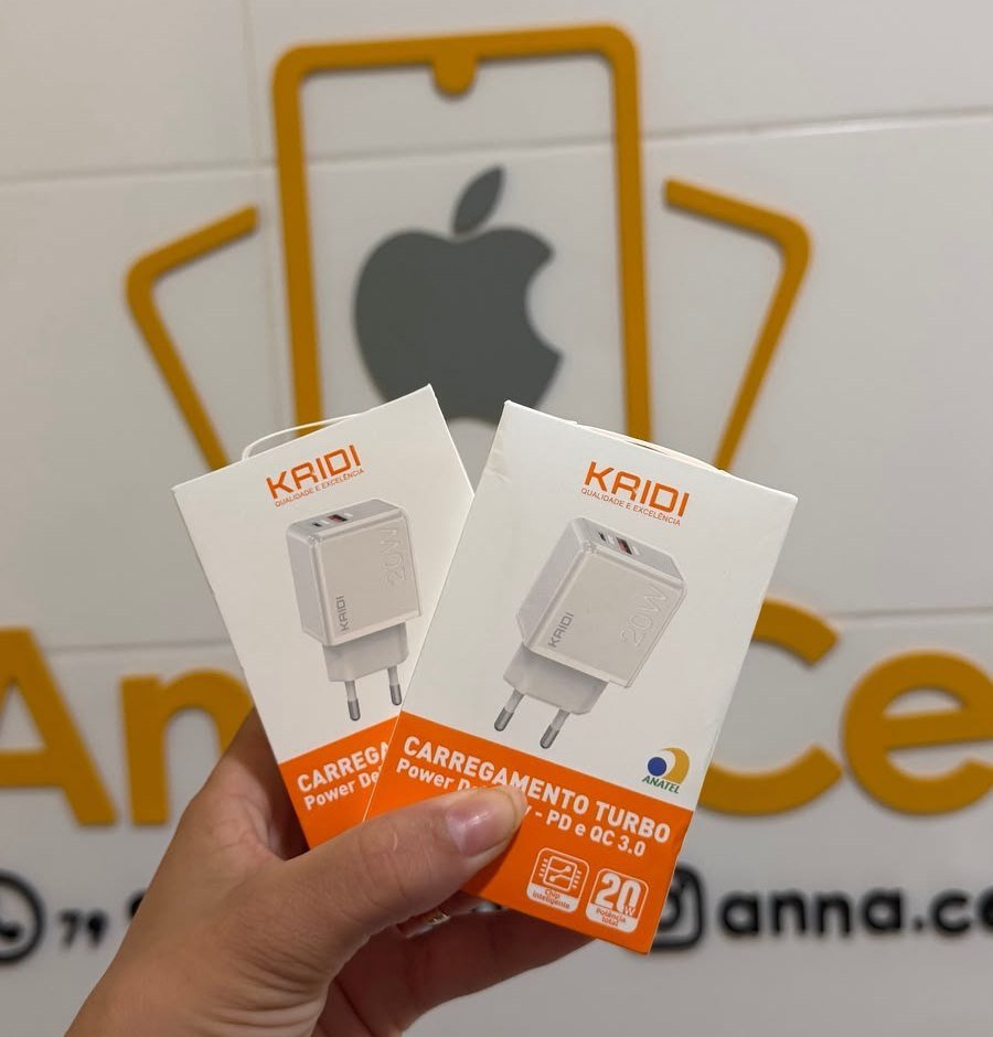 Fonte Kaidi 20W PD e QC 3.0